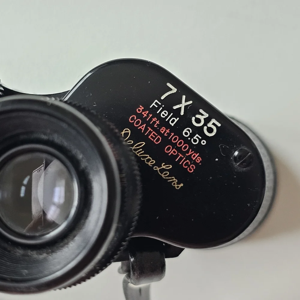 Vintage Manon Shrine 7x35 Binoculars Japan Coated Optics w/ Case Caps Bird Watch